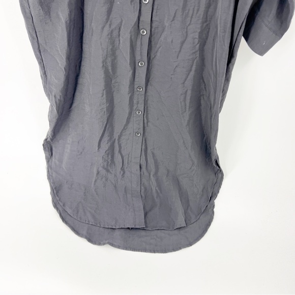 Anthropologie MAEVE Button-Down Shirt Dress GREY SIZE 10 - Picture 3 of 10
